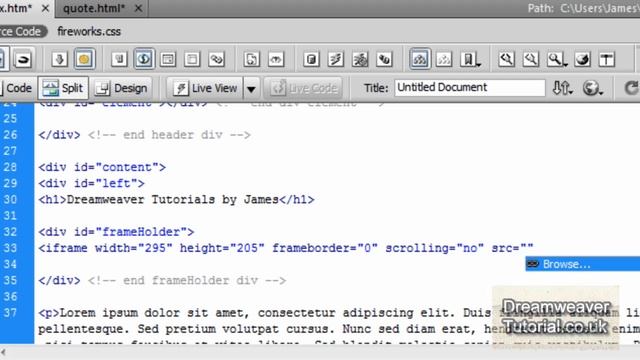Iframe Tutorial - Dreamweaver смотреть онлайн