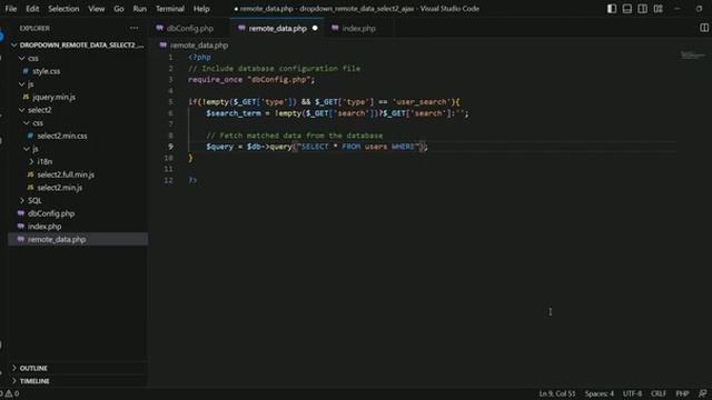 Remote Data in Select2 Dropdown with Ajax using PHP смотреть онлайн