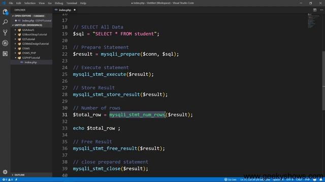 Find Number of Rows using MySQLi Procedural with Prepared Statement in PHP (Hindi) смотреть онлайн