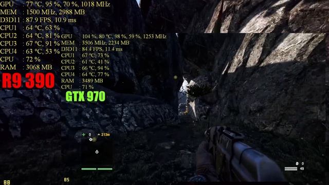 Far Cry 4 R9 390 vs GTX 970 | 1080p Ultra Settings SMAA | FRAME-RATE TEST смотреть онлайн