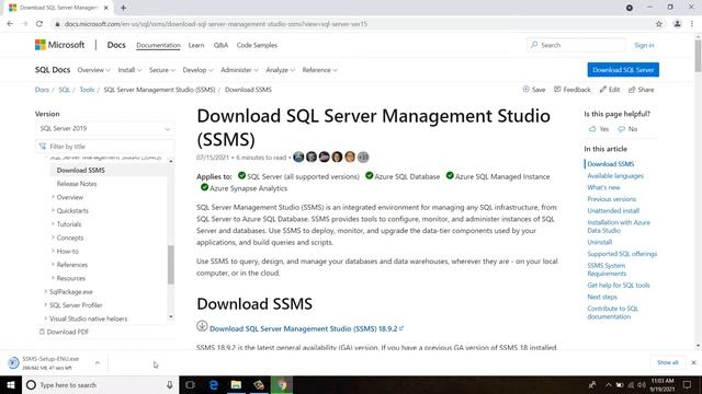 Download Microsoft SQL Server Management Studio SSMS 18.9.2 смотреть онлайн