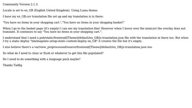 Magento: Magento 2 - Translations : how does js-translation.json get populated? Mine is empty! смотреть онлайн