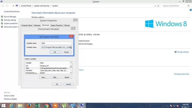 Set Java Path in Evironment(Windows 8/8.1/10) смотреть онлайн