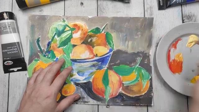 Мастер-класс. Мандарины акрилом смотреть онлайн
