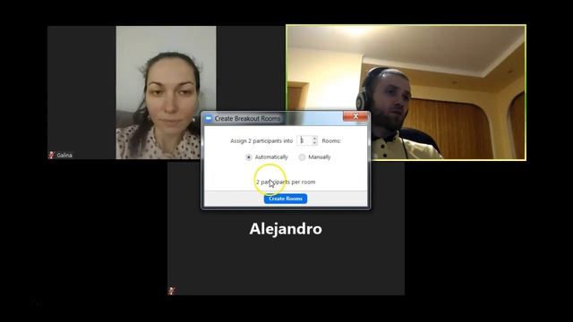 Zoom - разделение участников конференции по комнатам (минигр