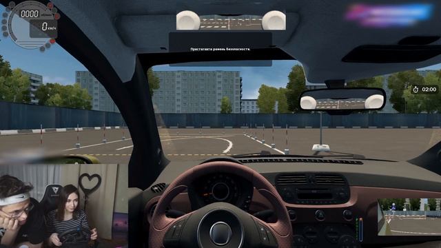 БУСТЕР УЧИТ КАТЮ ВОДИТЬ // CITY CAR DRIVING // БУСТЕР ИГРАЕТ С ДЕВУШКОЙ смотреть онлайн