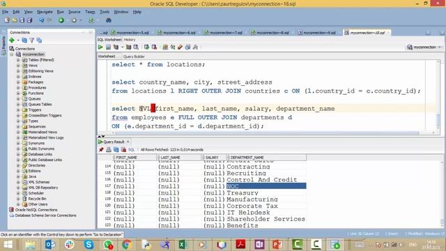 83 FULL OUTER JOIN / SQL для начинающих с нуля до сертификата Oracle смотреть онлайн