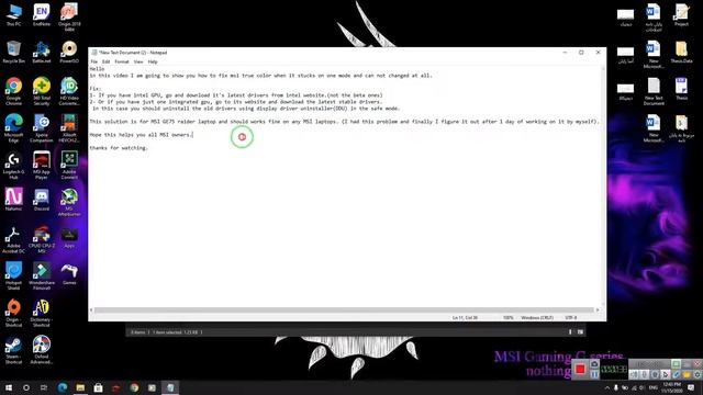 MSI True Color 100% Fix. no more stuck on one mode. the real solution. смотреть онлайн