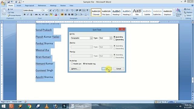 How to sort in MS Word | MS - Word में Sorting कैसे करते हैं | Dr. Kapil Govil смотреть онлайн