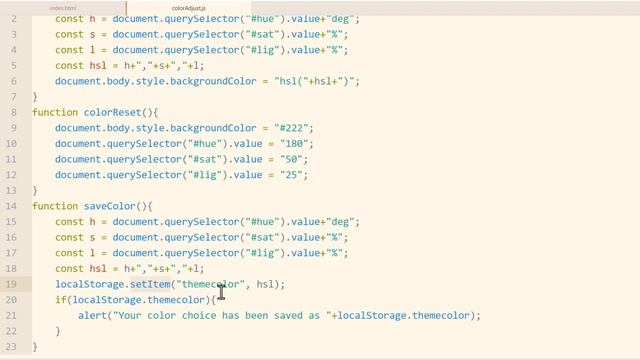 Save User Theme Color Choice to Cookie Data localStorage JavaScript Tutorial смотреть онлайн