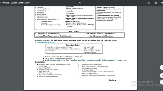 CSJM university | Kanpur University | UG and PG Admission 2020-21 смотреть онлайн