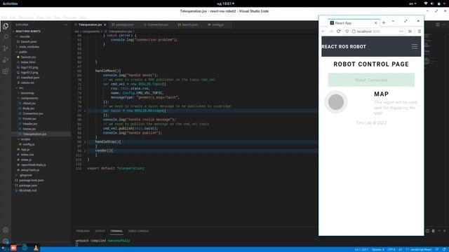 ROS Telemanipulation Rosbridge NPM Webpage смотреть онлайн
