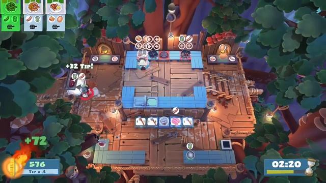 Overcooked 2 Campfire Cook Off Level 2-1 Gameplay 4 star (2 player co-op) смотреть онлайн