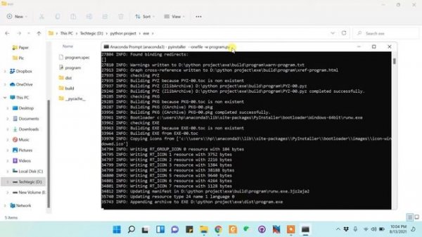 How to convert Python file to exe || EXE code example