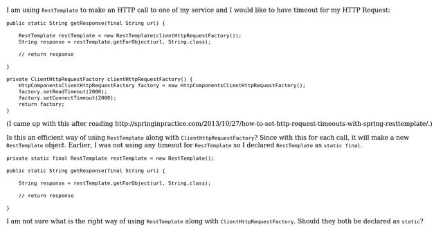 Code Review: Using RestTemplate for HTTP request timeout смотреть онлайн