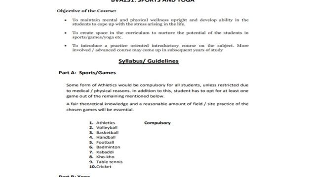 Important Notice - Syllabus / Evaluation of Subject BVA251: Sports & Yoga in the B.Tech First Year смотреть онлайн