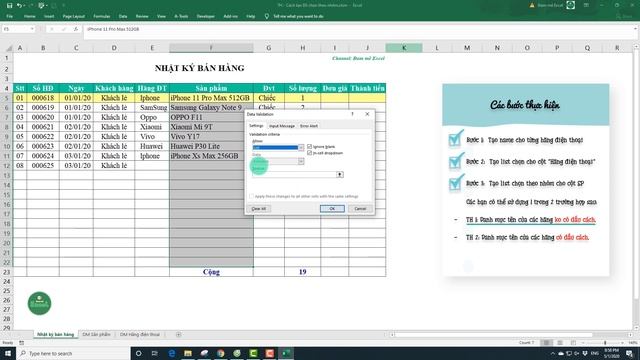 Excel - Cách tạo danh sách chọn theo nhóm phụ thuộc смотреть онлайн