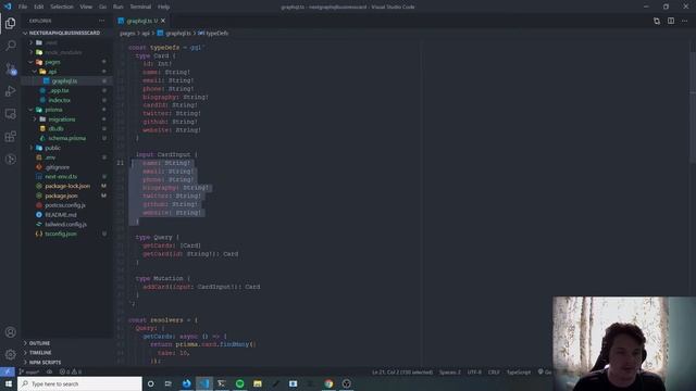 Build a GraphQL API in Next.js API route - Next.js, Prisma, GraphQL Business Card Application. смотреть онлайн