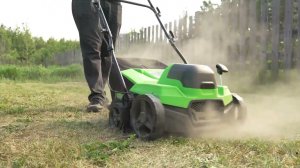 Тест аккумуляторного аэратора-скарификатора Greenworks GD40SC38II, 40V (арт 2517607)