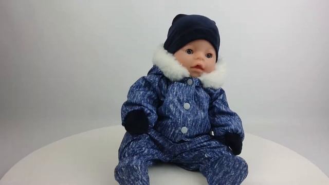 Синий зимний костюм (куртка, штанишки, шапка и варежки) для мальчика Беби Борн смотреть онлайн