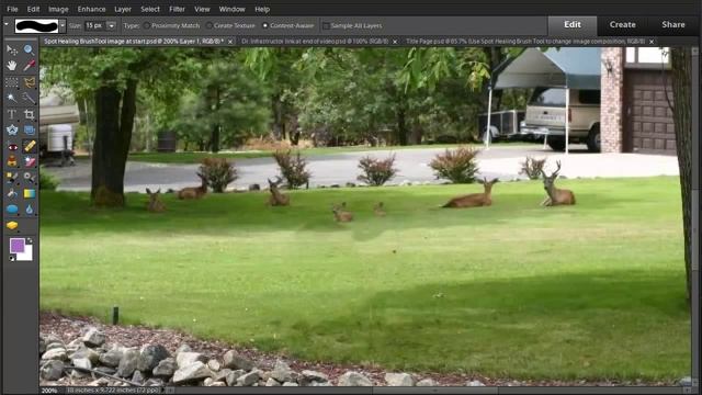 Photoshop Elements 10 - Use Spot Healing Brush Tool to change image composition смотреть онлайн