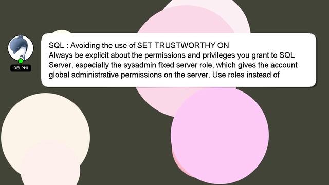 SQL : Avoiding the use of SET TRUSTWORTHY ON смотреть онлайн