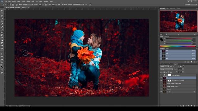 Меняем цвета (красим листья) в Photoshop смотреть онлайн