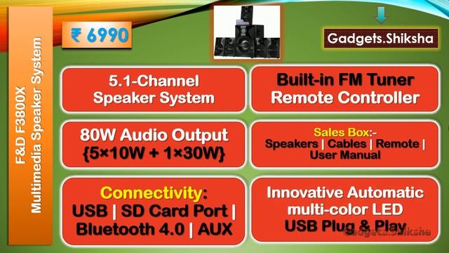 Best 5.1 Channel Speaker System under 7000 Rupees (हिंदी में) | F&D F3800X смотреть онлайн