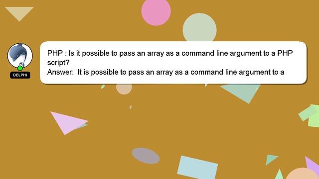 PHP : Is it possible to pass an array as a command line argument to a PHP script? смотреть онлайн