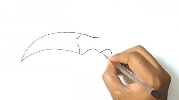 How To Draw Karambit From Counter Strike Step By Step | Karambit Drawing | karambit knife drawing