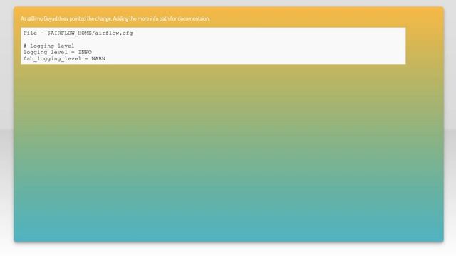 Apache Airflow: Control over logging [Disable/Adjust logging level] смотреть онлайн