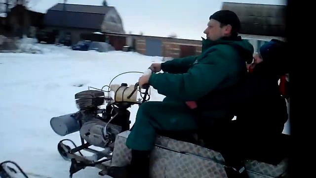 Самодельный снегоход.