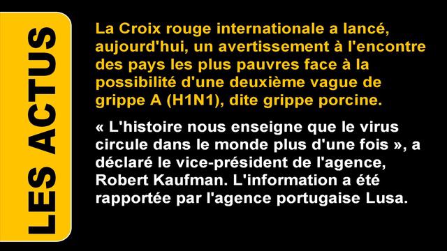 [Actu] La Croix-Rouge met en garde les pays pauvres contre une deuxième vague éventuelle de la grip смотреть онлайн