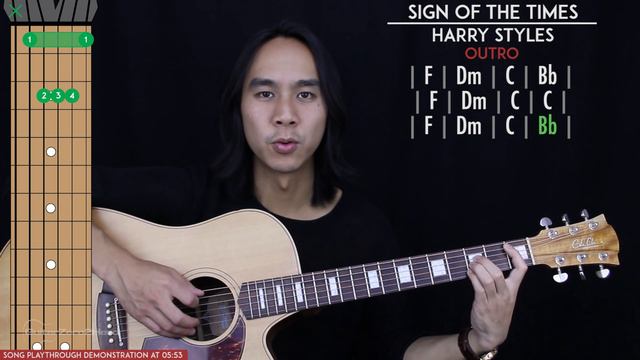 Sign Of The Times Guitar Tutorial - Harry Styles Guitar Lesson 🎸 | Easy Chords + No Capo | смотреть онлайн