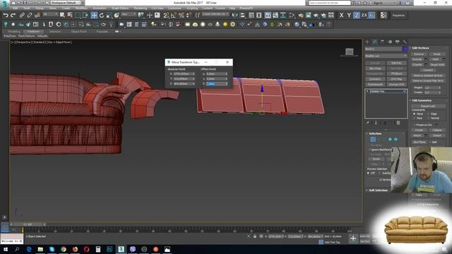 Modelling 3Ds Max.  Sofa VIKA - Baron Part-2 |  Моделирование дивана VIKA - Baron часть-2