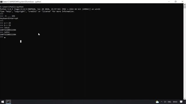Python Testing: Learn Integer Interning a Optimization technique and usage of IS to compare object смотреть онлайн