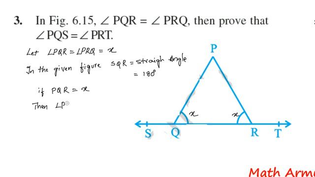 In The Given Figure Angle PQR = Angle PRQ. Then Prove That Angle PRS = PRT