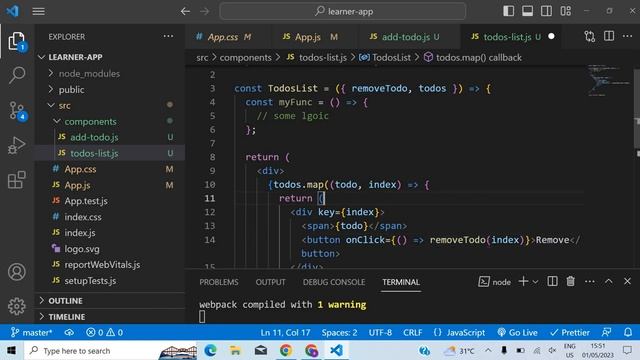 React for beginners - Class 11 - React Project - Todo App Part 4 смотреть онлайн