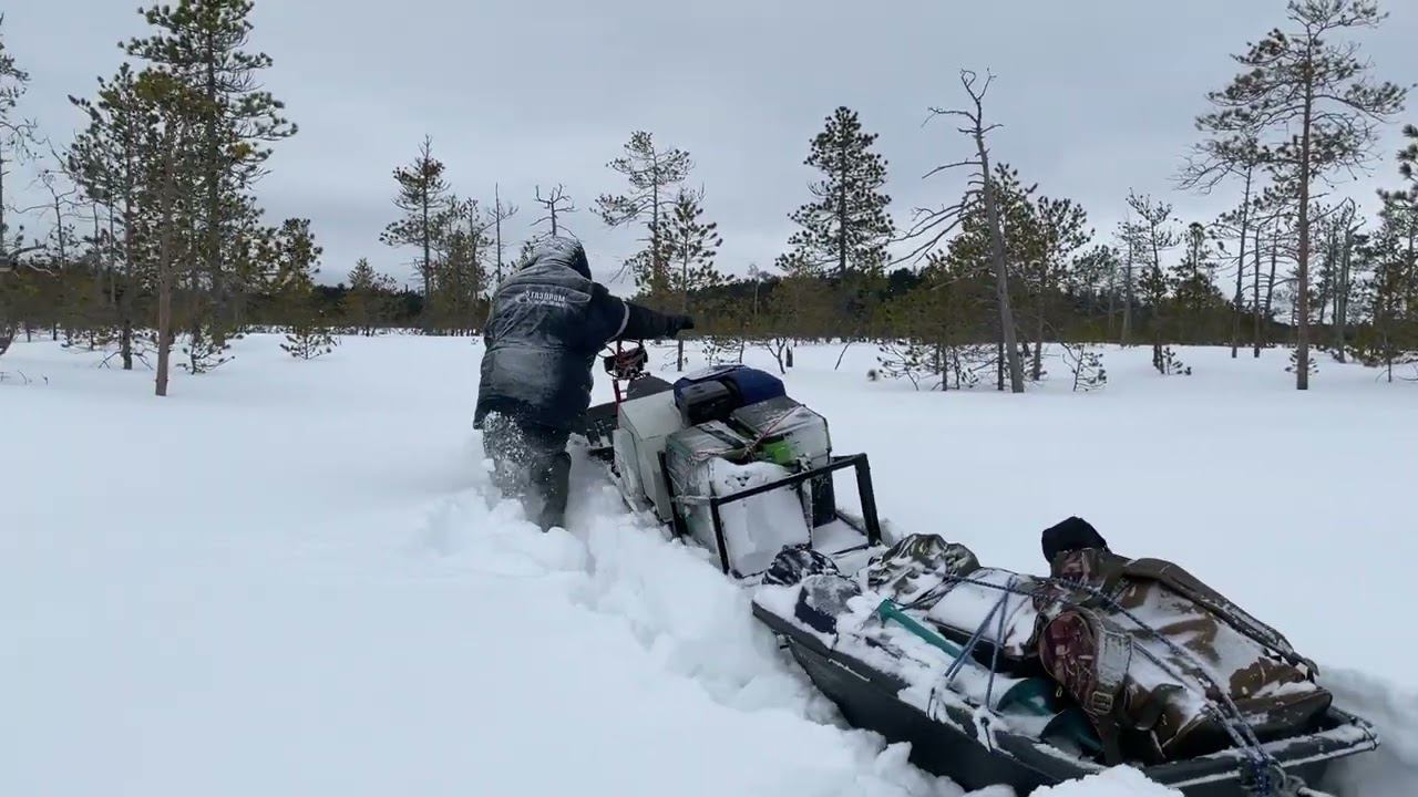 Груженный LONG по глубокому снегу /гусля 500*3333 /двигатель LIFAN 13л. смотреть онлайн