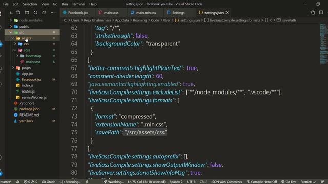 React Js Development Tutorial, Facebook Project -Part 3 Config Sass Files and use live sass compile смотреть онлайн