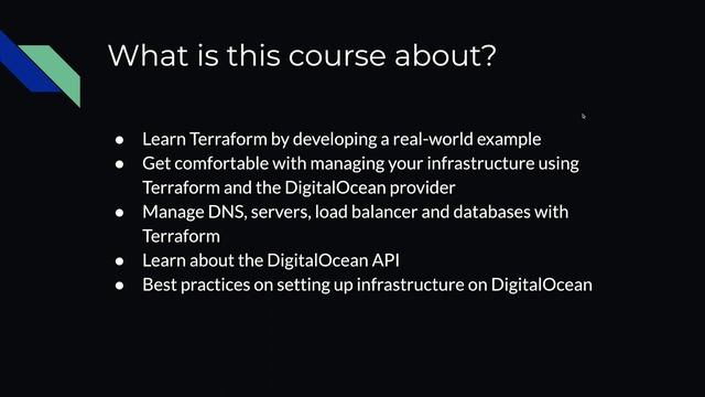 Terraform with DigitalOcean for the impatient - Part 1 - Course intro смотреть онлайн