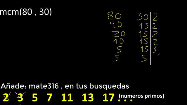 Minimo comun multiplo de 80 y 30 . mcm(80,30) mcm смотреть онлайн