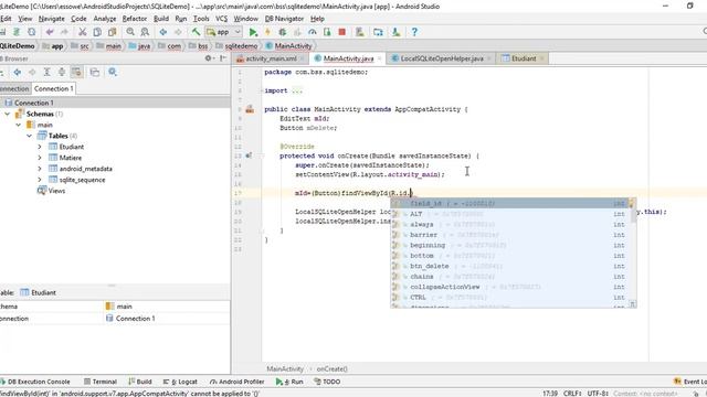 5- Suppression de données | Gestion de base de données SQLite sous Android смотреть онлайн