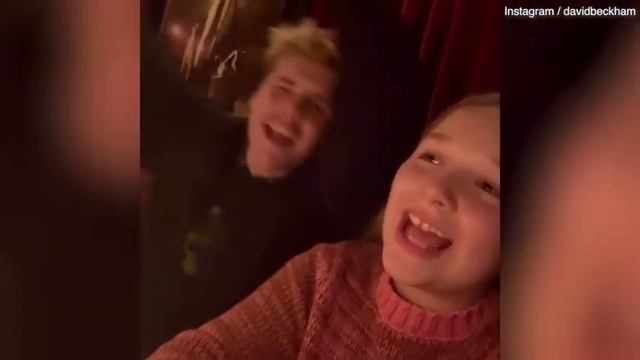 David Beckham Sings Dancing Queen With Harper And Cruz Letting Rip