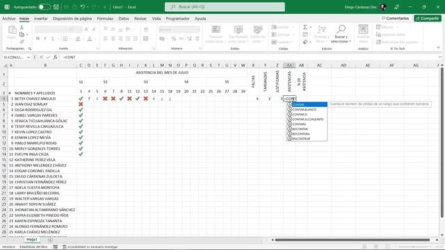 Cómo hacer un registro de asistencia en Excel paso a paso смотреть онлайн