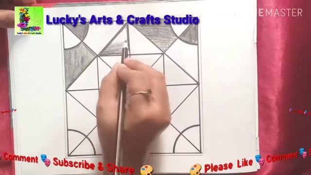 Draw a“Black & White Geometric Design ” Step by Step (very easy) смотреть онлайн
