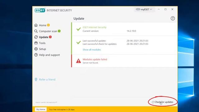 ESET NOD32 ANTIVIRUS - How To Check For Updates-Quick Tutorial || TECH DRIVE смотреть онлайн