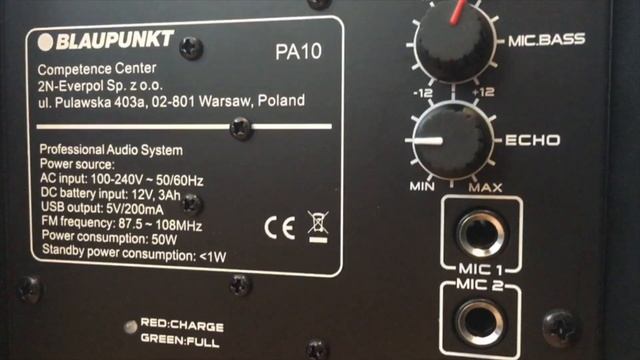 ??? BLAUPUNKT POWER AUDIO PA10 ( Party Speaker ) смотреть онлайн