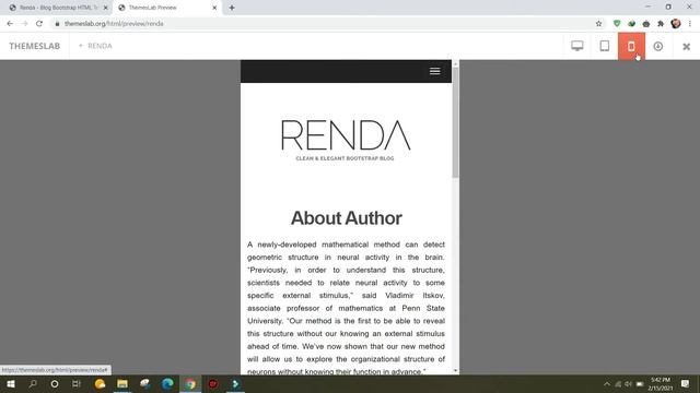 Renda: Blog Bootstrap HTML Template смотреть онлайн