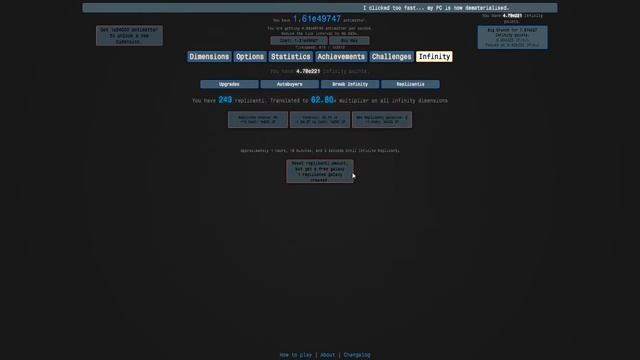 Antimatter Dimensions Part 41 - All row 8 achievements смотреть онлайн